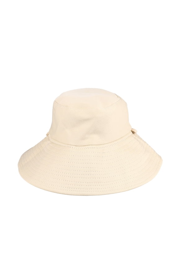 Beige Hat Foldable Wide Brim Sun Outdoor Beach Cap