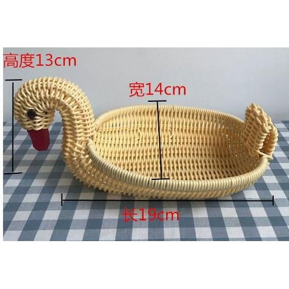 Rhewides Cute Animal Shaped Woven Basket for Easter Storage, Home Decor, Handmade Multipurpose Basket for Kitchen and Table Use