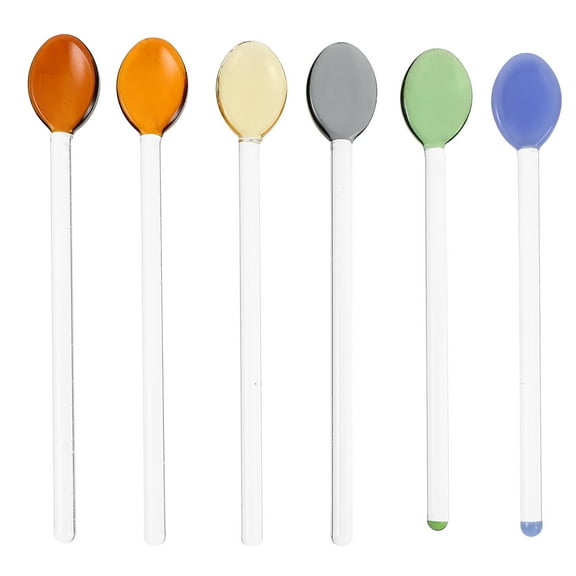 OFFIGAM Heat Resistant Borosilicate Glass Coffee Stirring Spoons Set 6Pcs