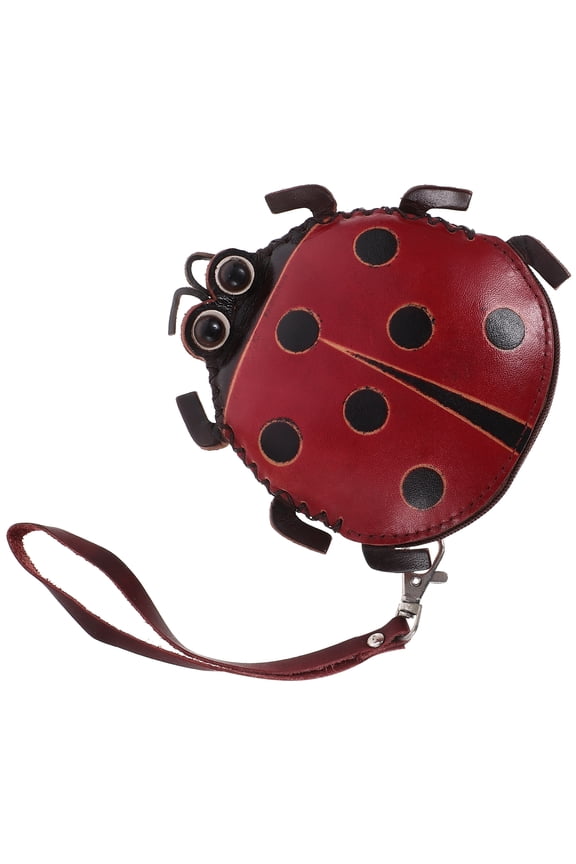 Masteelf Handmade Red Ladybug Cartoon Purse, Portable Zipper Wallet for Women, Compact Stylish Accessory for Everyday Use