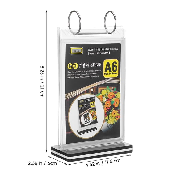 OFFIGAM Clear PVC Tabletop Menu Display Holder for Retail Stores, Exhibitions, and Restaurant Use