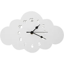 OFFIGAM Silent Nordic Wall Clock White Wooden Hanging Clock for Bedroom Decor