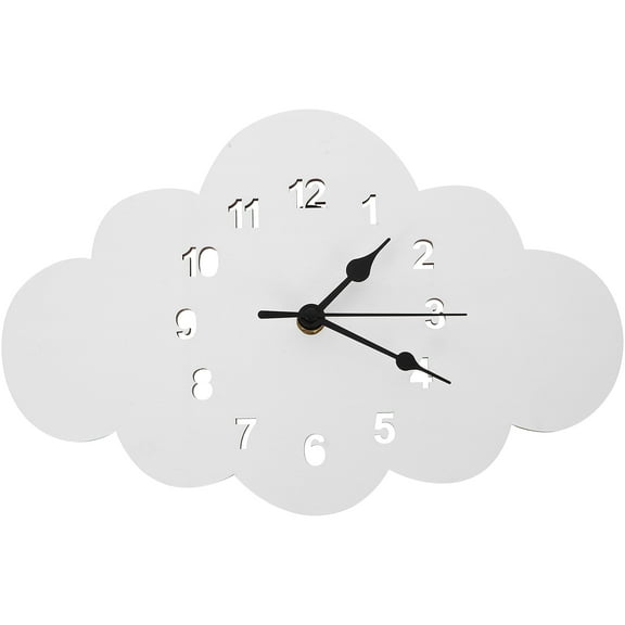 OFFIGAM Silent Nordic Wall Clock White Wooden Hanging Clock for Bedroom Decor