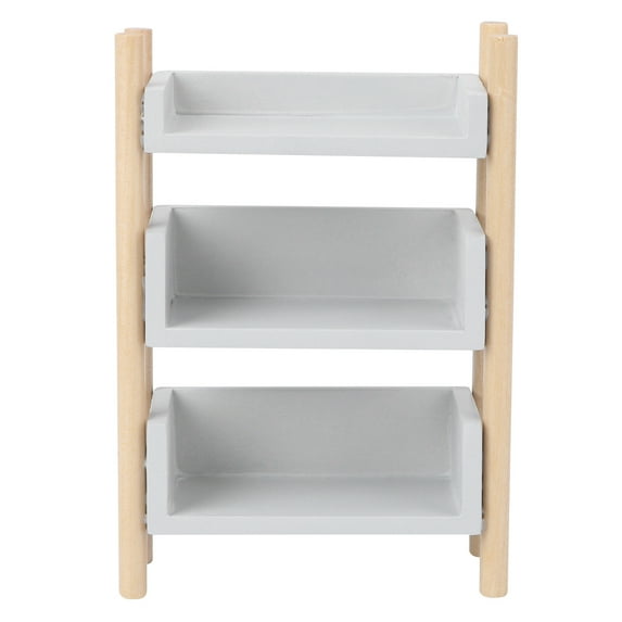 OFFIGAM Miniature Wooden Storage Rack for Dollhouse Decoration, Simple Style, Perfect for Dollhouse and Collectors