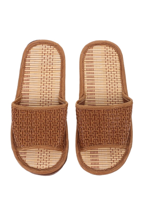 Rattan Slippers for Women Light Brown Casual -On Sandals Comfortable and Breathable