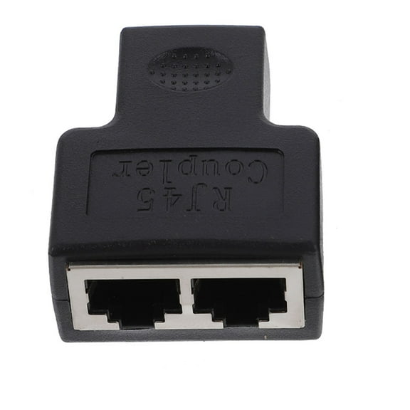 OFFIGAM Black Ethernet Splitter Connector 1 to 2 Port Network Cable Splitter Coupler for Home and Office Use