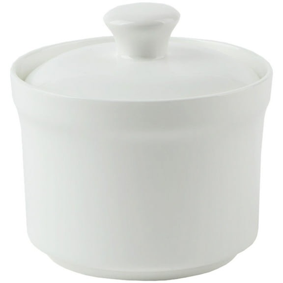 OFFIGAM White Ceramic Stew Pot with Lid, Cookware for Home Kitchen Use, and Easy to Clean