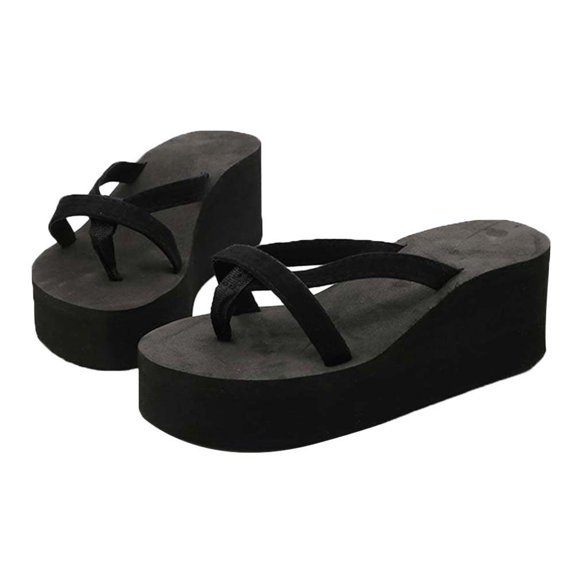 OFFIGAM Women's Soft Sandals Black Comfortable Casual -On Shoes 1 Pair