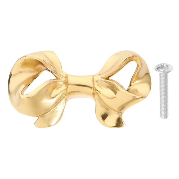 OFFIGAM Vintage Brass Bowknot Drawer Knob, Decorative Cabinet Handle Hardware for Dressers, Cabinets, and Furniture