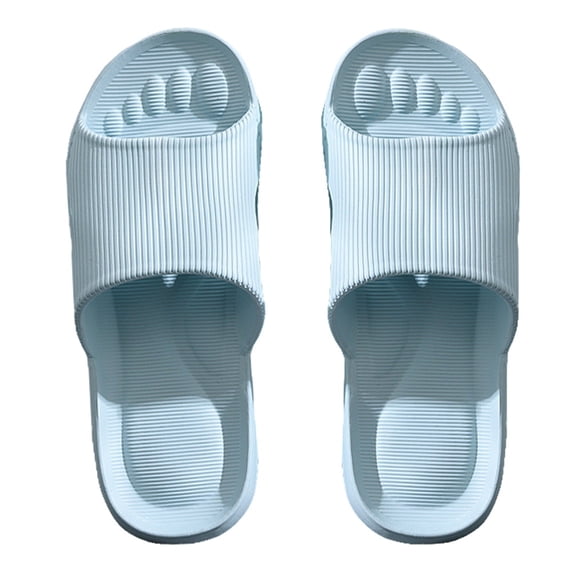 OFFIGAM Women's Skyblue Simple Design Flat Slippers Soft Breathable Non Slip Sole Indoor Outdoor