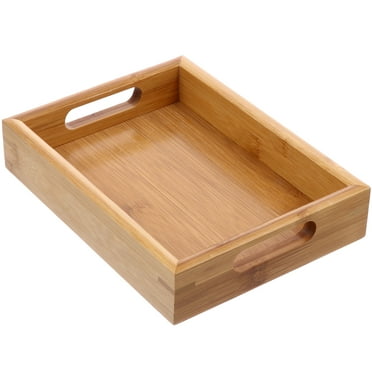 Worgeous Light Brown Plastic Breakfast Tray for Home Use Portable Food Storage and Serving Size 16 x 12 Inches