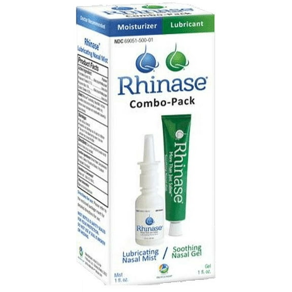 Rhinase Wetting Agent Saline Nasal Spray & Gel Combo Pack for Sinus Allergy Relief, 30 mL Spray + 30 mL Gel