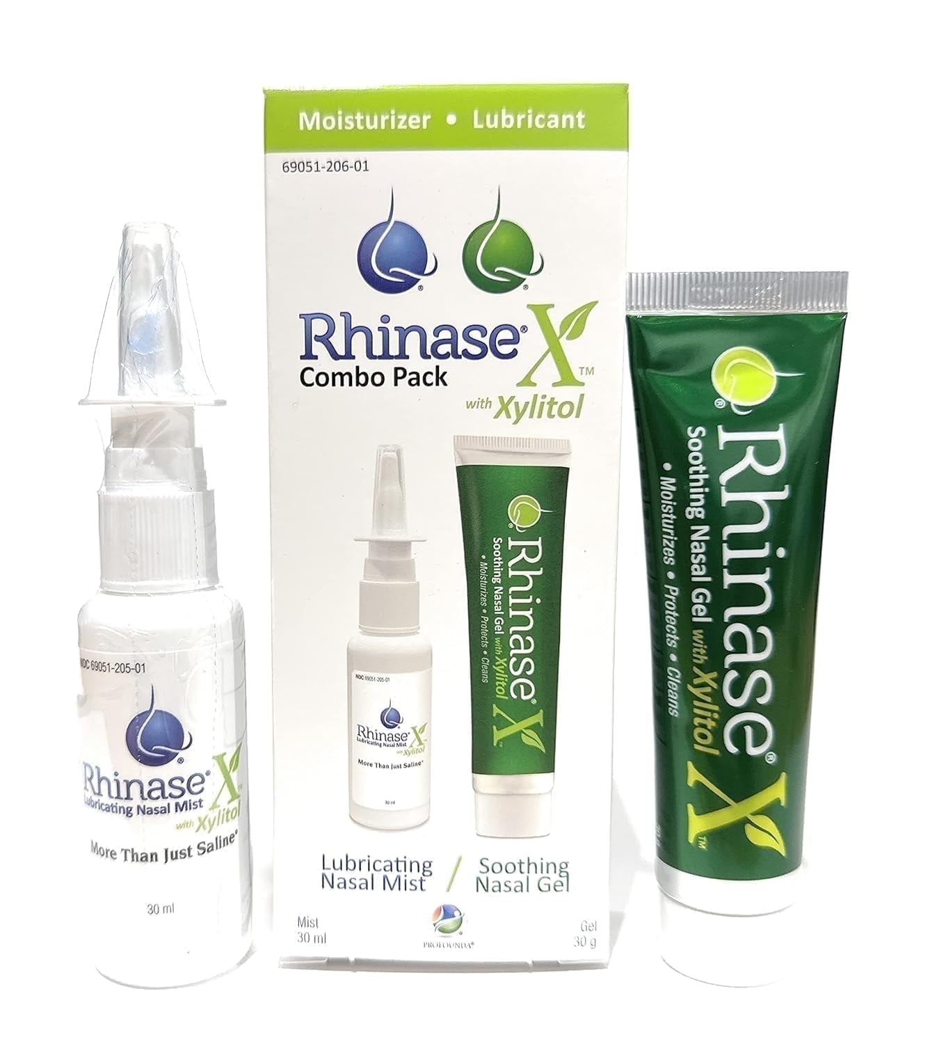 Rhinase Nasal Spray & Gel Moisturizing Combo Pack 30mL for Dry Nose Relief
