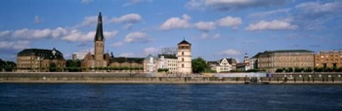 Rhine River Dusseldorf Germany Canvas Art - Panoramic Images (18 x 6)