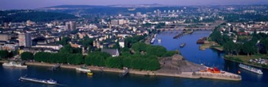 Rhine River Mosel River Koblenz Germany Canvas Art - Panoramic Images (36 x 12)