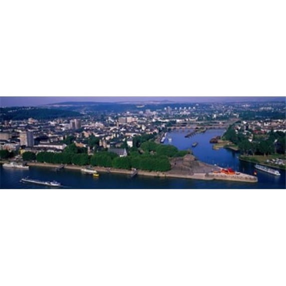 Rhine River Mosel River Koblenz Germany Poster Print by - 36 x 12