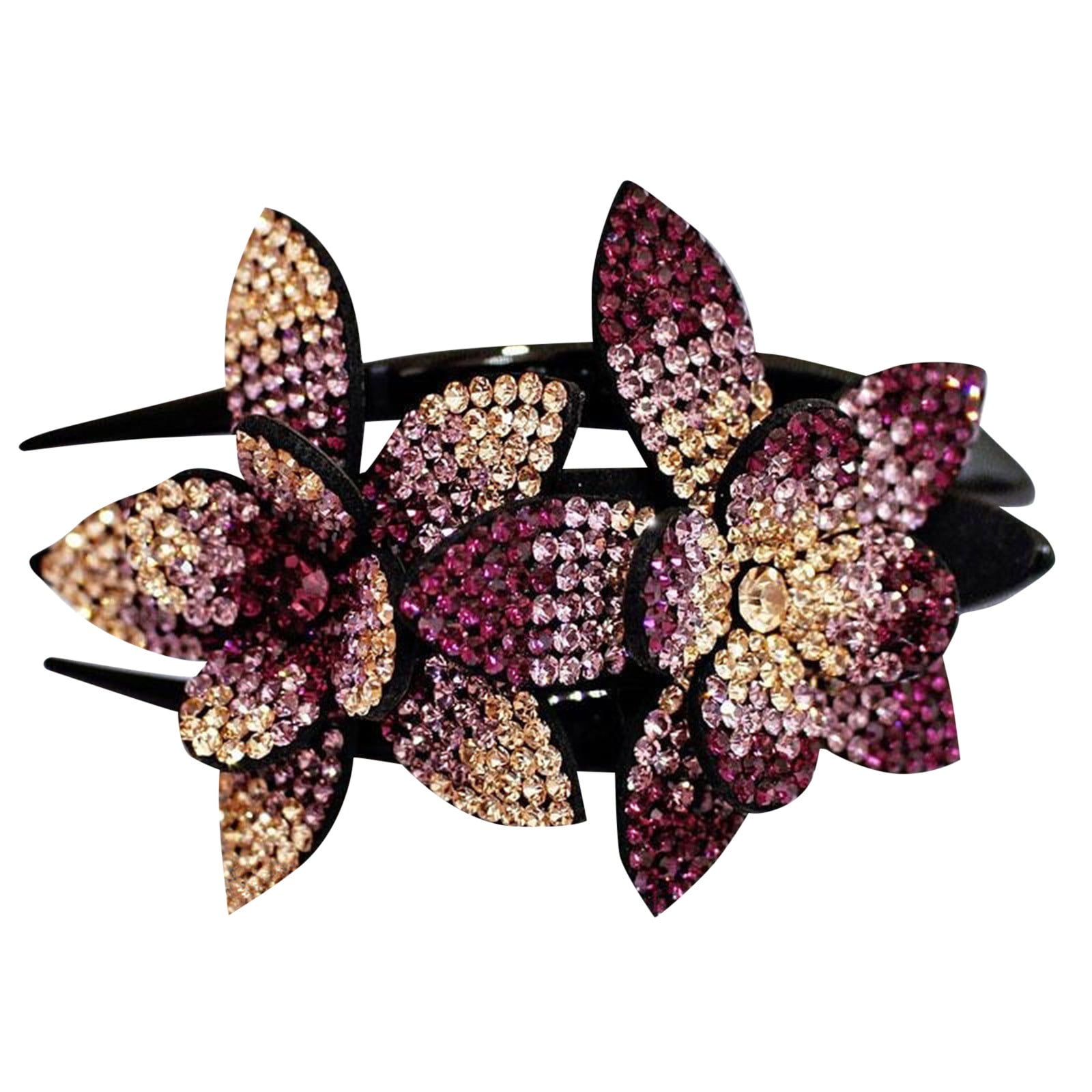 Elegant Tan Hair Clip Ivory and Co Gardenia Gold Dainty Crystal and Pearl Floral  main image 4