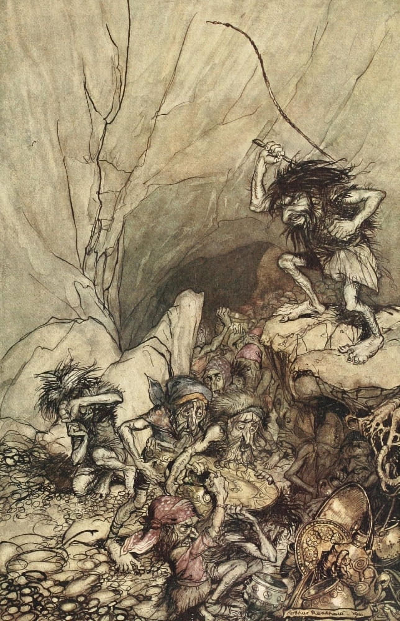 Rhinegold & the Valkyrie 1910 Band of Nibelungs Canvas Art - A Rackham (24 x 36)