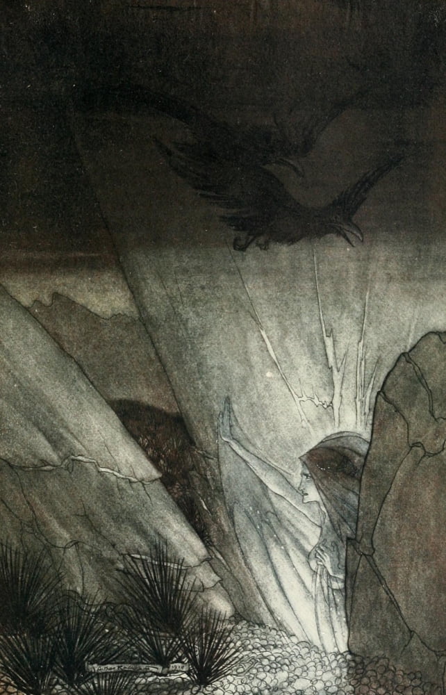 Rhinegold & the Valkyrie 1910 Erda bids beware Canvas Art - A Rackham (18 x 24)