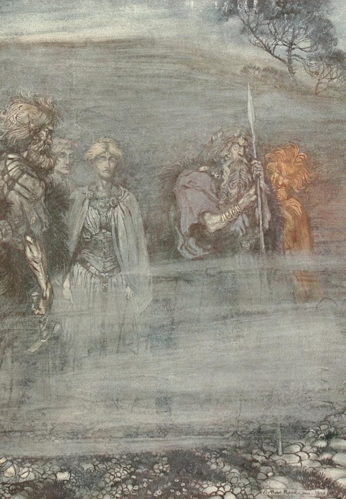 Rhinegold & the Valkyrie 1910 Gods mourn Freia Canvas Art - A Rackham (24 x 36)