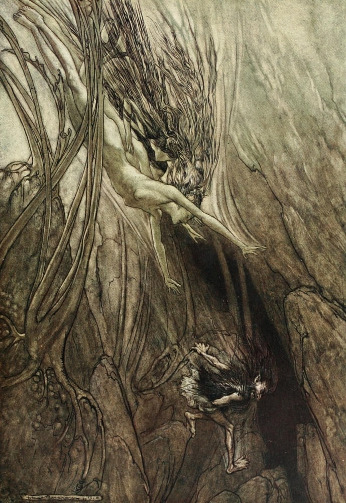 Rhinegold & the Valkyrie 1910 Seize the despoiler Canvas Art - A Rackham (18 x 24)
