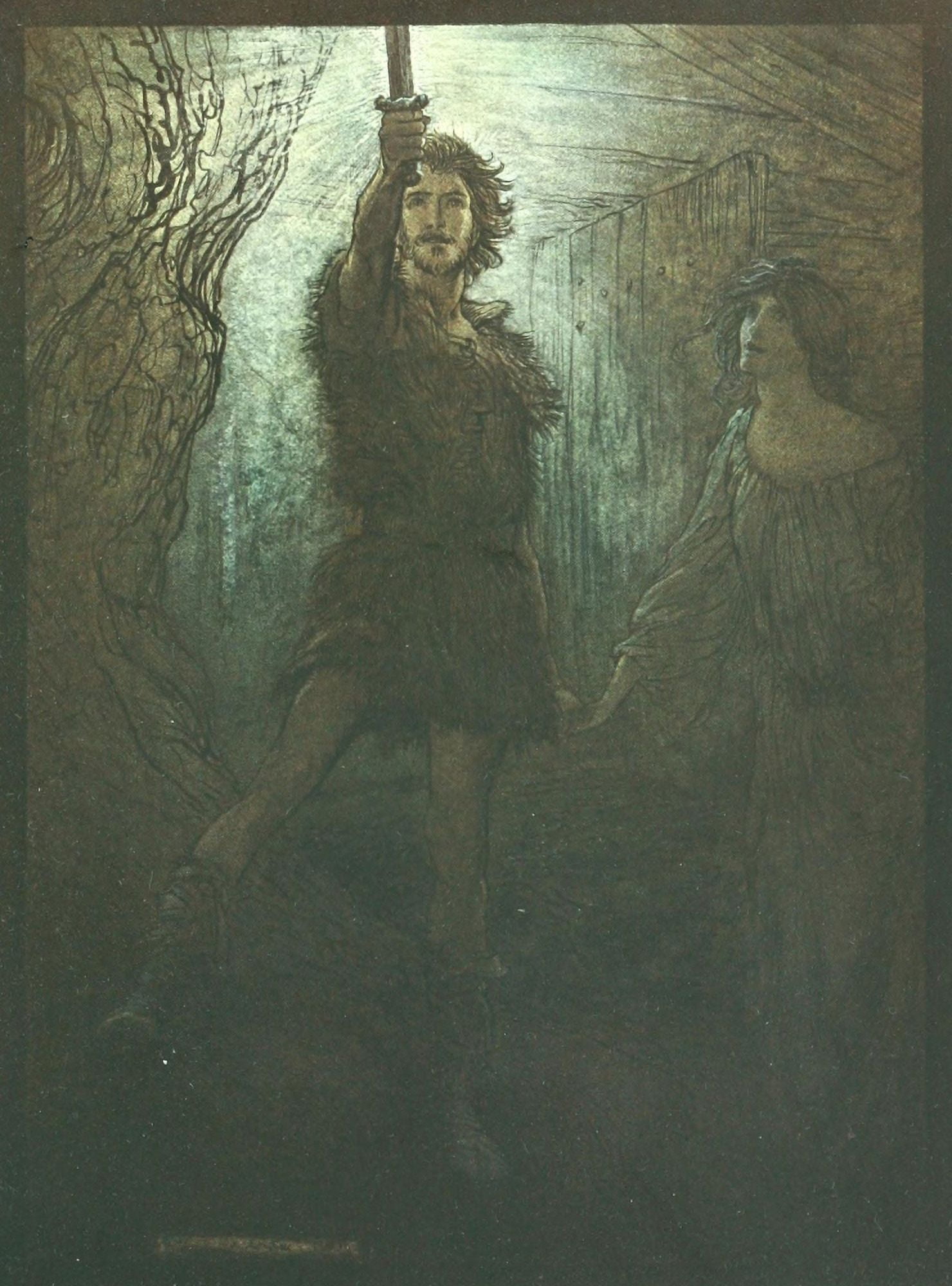 Rhinegold & the Valkyrie 1910 Siegmund the Walsung Canvas Art - A Rackham (18 x 24)