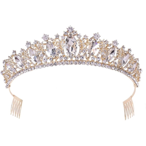 Rhineshtone Wedding Tiara for Bride & Flower Girls - Princess Tiara Headband Bridal Queen Crown With Combs For Women And Girls