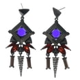 thumbnail image 1 of Rhinestone Accented Rhodium Colored Dangle Earrings TME364, 1 of 1