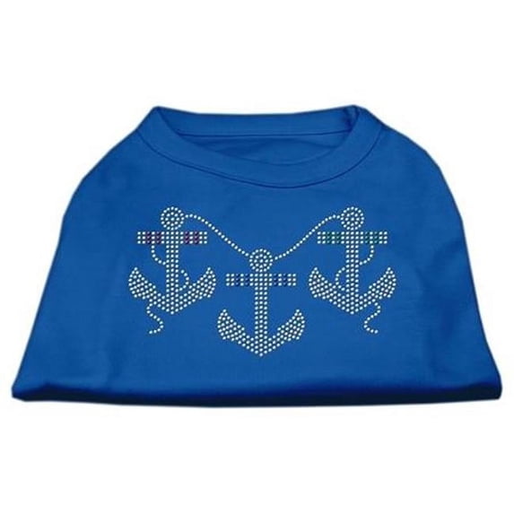 Rhinestone Anchors Shirts Blue XXL - 18