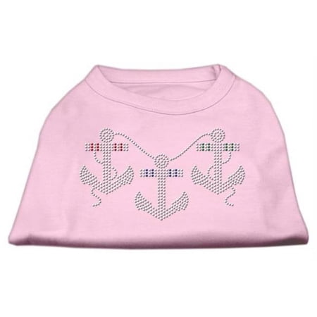 Rhinestone Anchors Shirts Light Pink M - 12