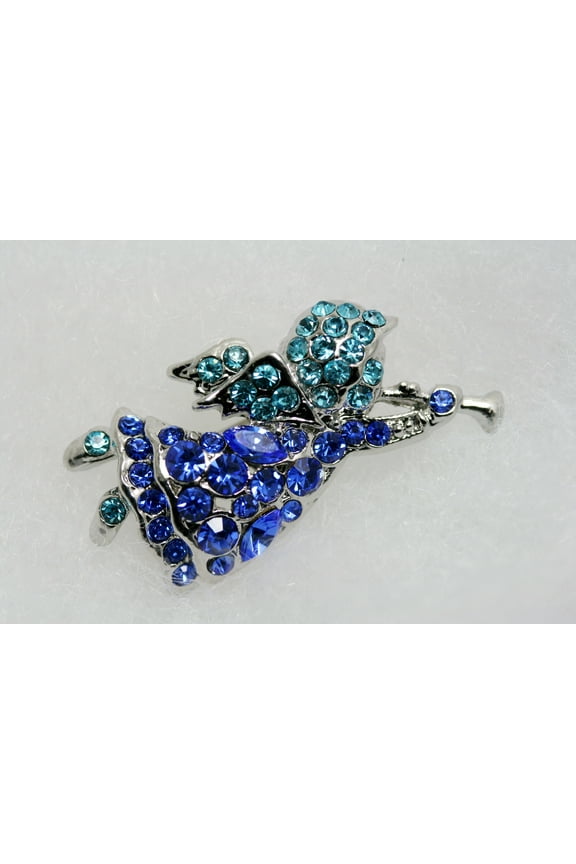 Angel Crystal Blue Pin Brooch, Christmas Accessory