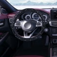 thumbnail image 1 of Rhinestone Anti-Slip Leather Steering Wheel Cover for Cars, Universal 15-Inch Size, 1 Count, 1 of 7