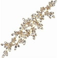 thumbnail image 1 of Rhinestone Applique Golden Sewing Applique 8.67x2.56x0.2inch Color Wedding Craft Rhinestone Applique Flower Leaves Rhinestone Applique for Wedding Dress Bridal Belt Decor, 1 of 9