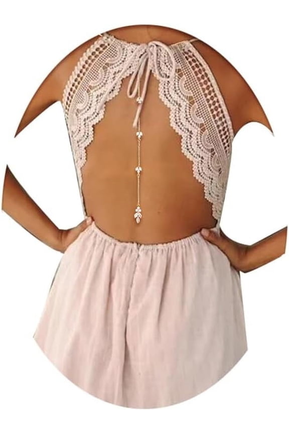 Rhinestone Back Chain Necklace Bridal Wedding Backdrop Body Jewelry for Women Summer Back Necklace[z9554]