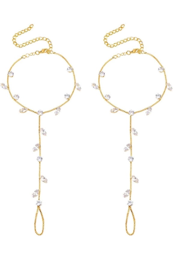 Rhinestone Barefoot Sandals Foot Chain with Rhinestone Toe Ring Alloy Crystal Ankle Bracelet Leaf Foot Jewelry Bridal Rhinestone Foot Chain Jewelry for Women