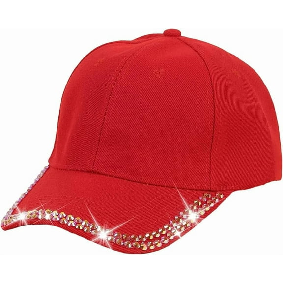 Rhinestone Baseball Cap Bling Stylish Baseball Caps for Women Adjustable Simple Hat Casual Travel Sun Hats 2025
