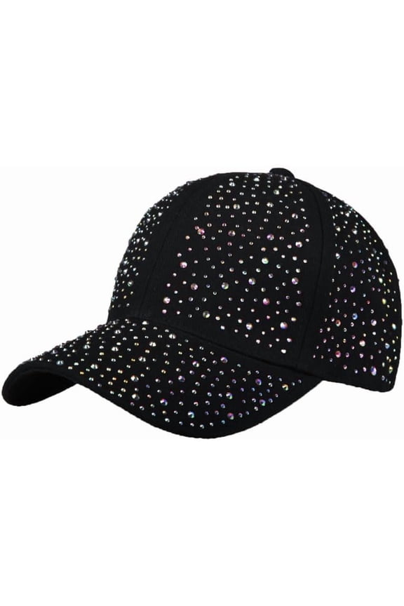 Rhinestone Baseball Caps Bling Hat, Bling Diamond Baseball Cap Sparkle Bling Sun Hat Fashion Adjustable Hip Hop Hat