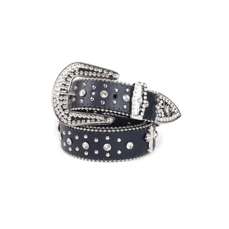 Rhinestone Western Belt with Cross Design for Jeans & Dresses NoconaÂ® Girls Pink Rhinestone Cross Belt main image 3