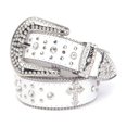 thumbnail image 1 of ESTRAPVIA Rhinestone Belt for Men & Women, Western Cowboy Cowgirl Belt with Bling Cross Design for Jeans, 1 of 5