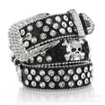 thumbnail image 1 of Rhinestone Belts for Women Men, Bling Studded Leather Skull Belt Western Style, 1 of 7