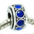 thumbnail image 1 of Rhinestone Birthstone Blue September Sapphire  Rhinestone Spacer European Bead Compatible for Most European Snake Chain Bracelet, 1 of 1