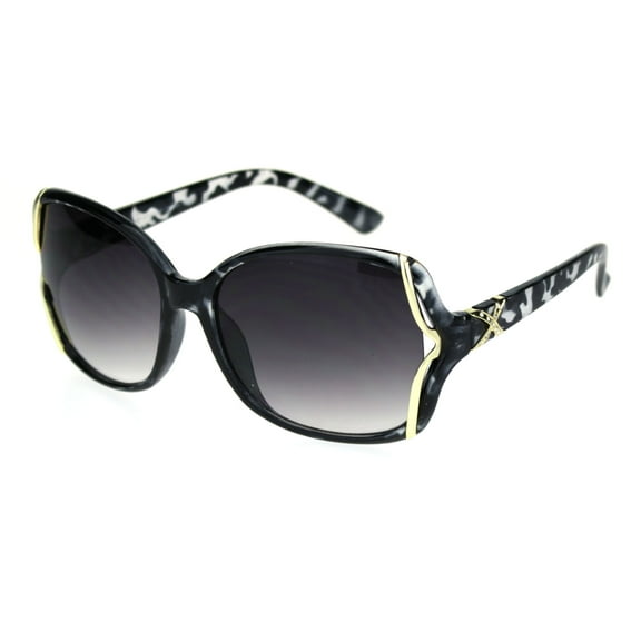 Rhinestone Bling 90s Classic Womens Plastic Butterfly Designer Sunglasses Grey Tortoise Smoke