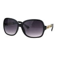 thumbnail image 1 of Rhinestone Bling Diva Rectangular Butterfly Designer Fashion Sunglasses Black Smoke, 1 of 4
