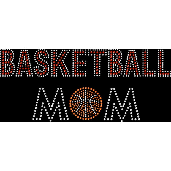 Rhinestone Bling Sparkle Iron On Transfer DIY Basketball Mom Ball