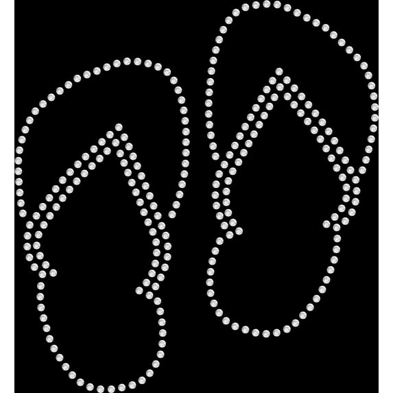 Rhinestone Bling Sparkle Iron On Transfer DIY Beach Flip Flop