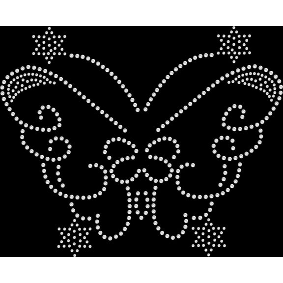 Rhinestone Bling Sparkle Iron On Transfer DIY Crystal Clear Butterfly