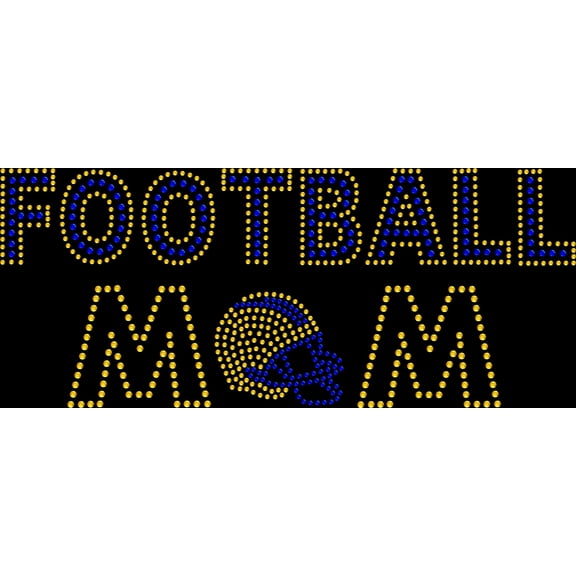 Rhinestone Bling Sparkle Iron On Transfer DIY Football Mom Helmet Blue