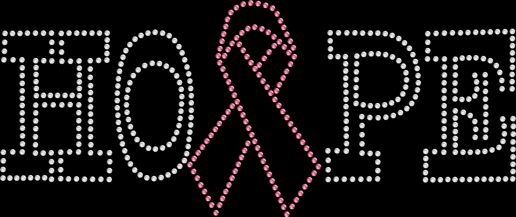 Rhinestone Bling Sparkle Iron On Transfer DIY Hope Cancer Ribbon Pink ...