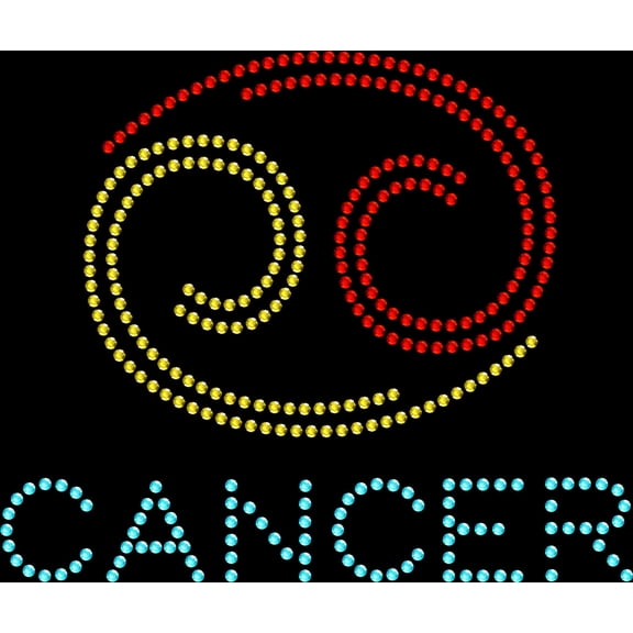Rhinestone Bling Sparkle Iron On Transfer DIY Zodiac Bling Cancer