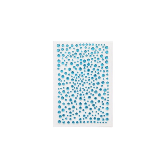 Rhinestone Blue Face Jewels 4.5 Inch Self-Adhesive Gems Light Blue Party Decor for Makeup Music Festival Holiday Celebration, 1 Pack